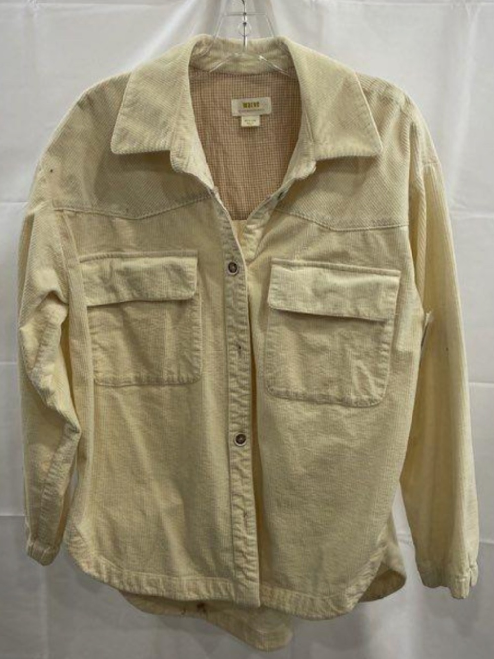 Maeve Anthropologie Women's Cream Corduroy Button Up  Long Sleeve - Sz M